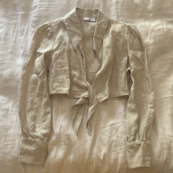 Dissh Darcy natural linen tie front - Picture 1 of 3